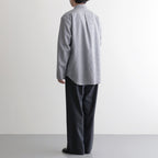 Wool Lounge Shirt #White & Navy Gingham [OFH010SH21]