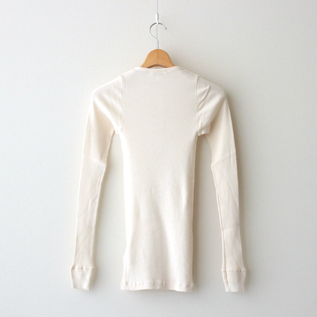 ORGANIC SOFT RIB HENLY NECK P/O #IVORY [A25SP03OT]