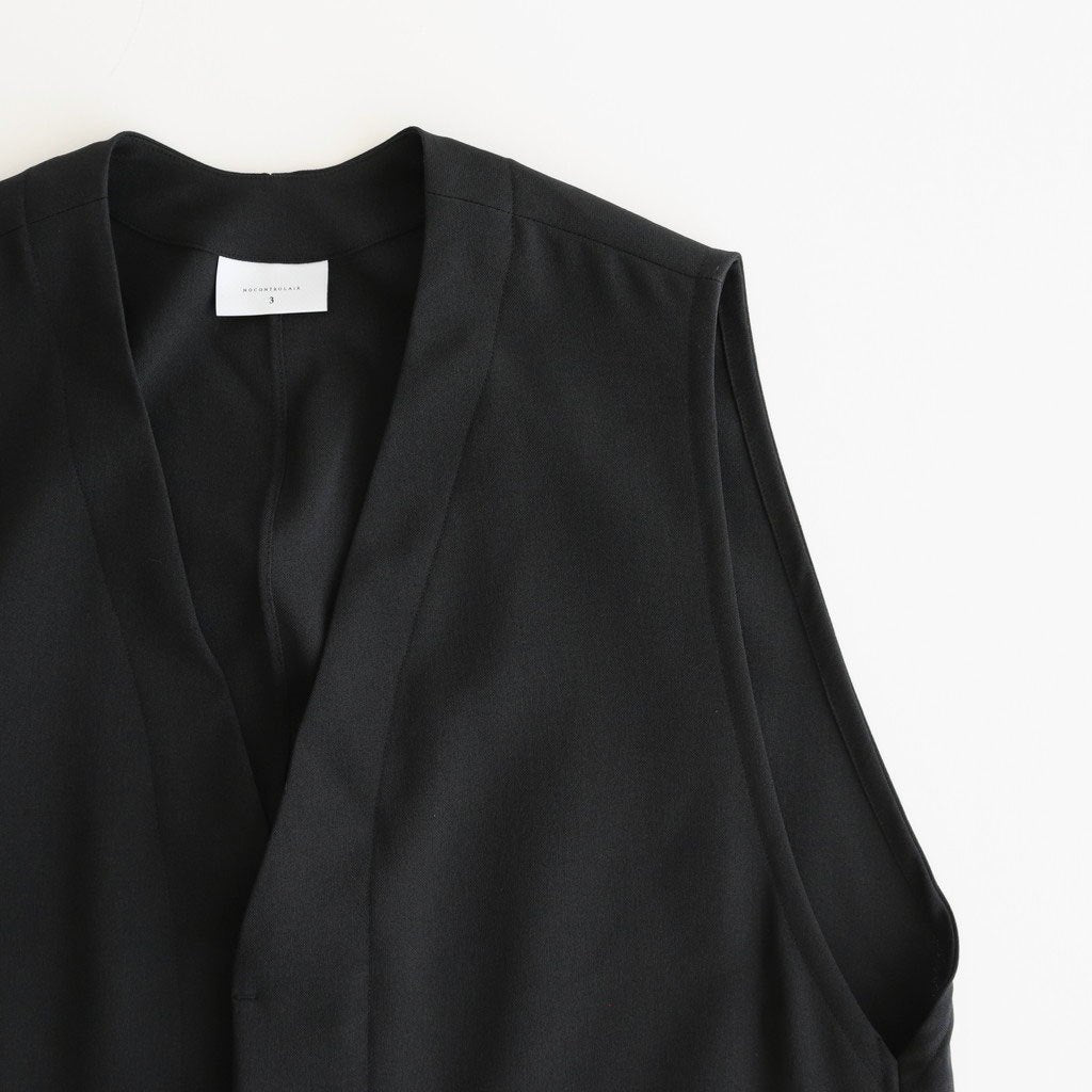 NBGZOO - オクタグラムポリエステル・艶消平織 オーバーオール #95 Black [SN_NC0809OO]