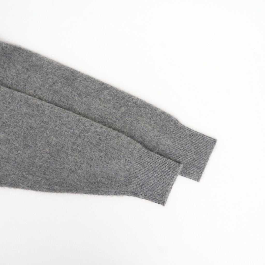 FINE WOOL ARGYLE KNIT CREW NECK LS #LIGHT GREY MULTI [ST.1649]