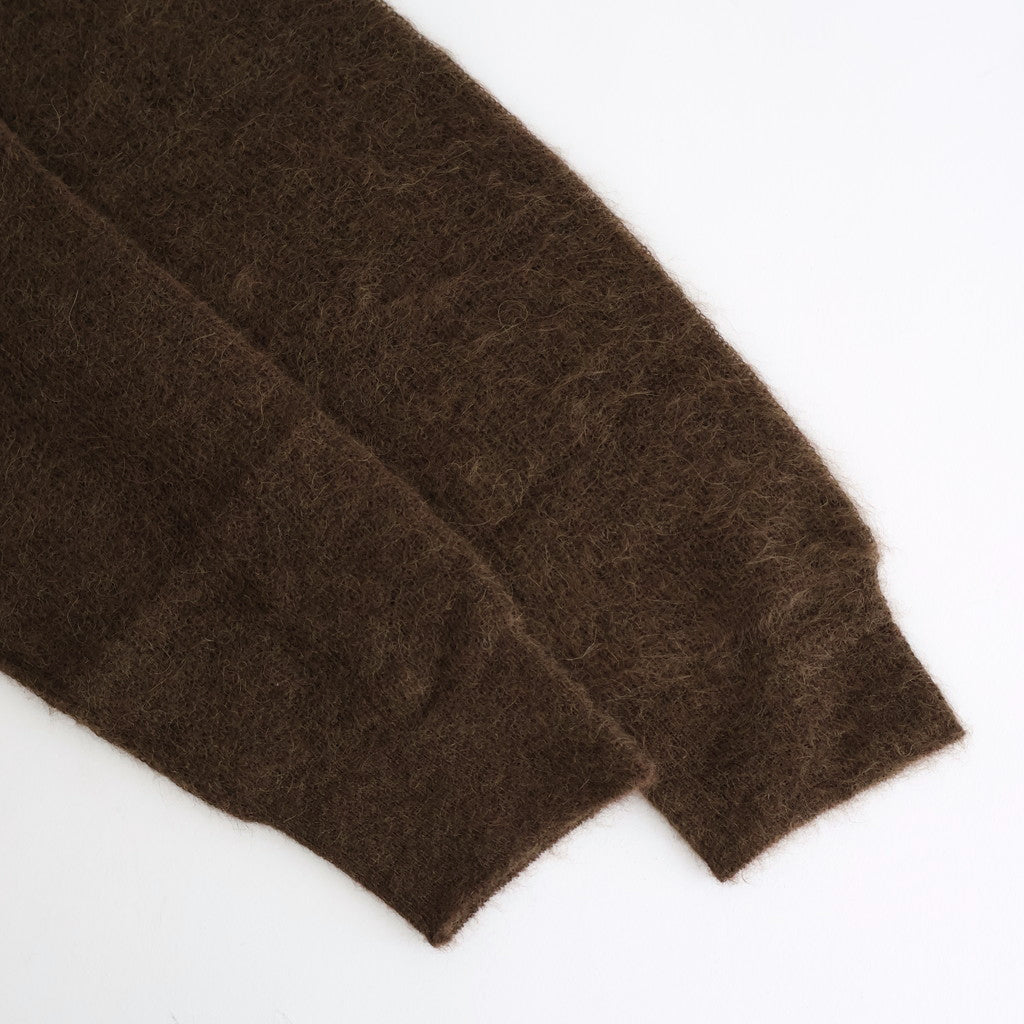 BABY SURI ALPACA SHEER KNIT SKIPPER POLO #DARK BROWN [A25AP02AK]