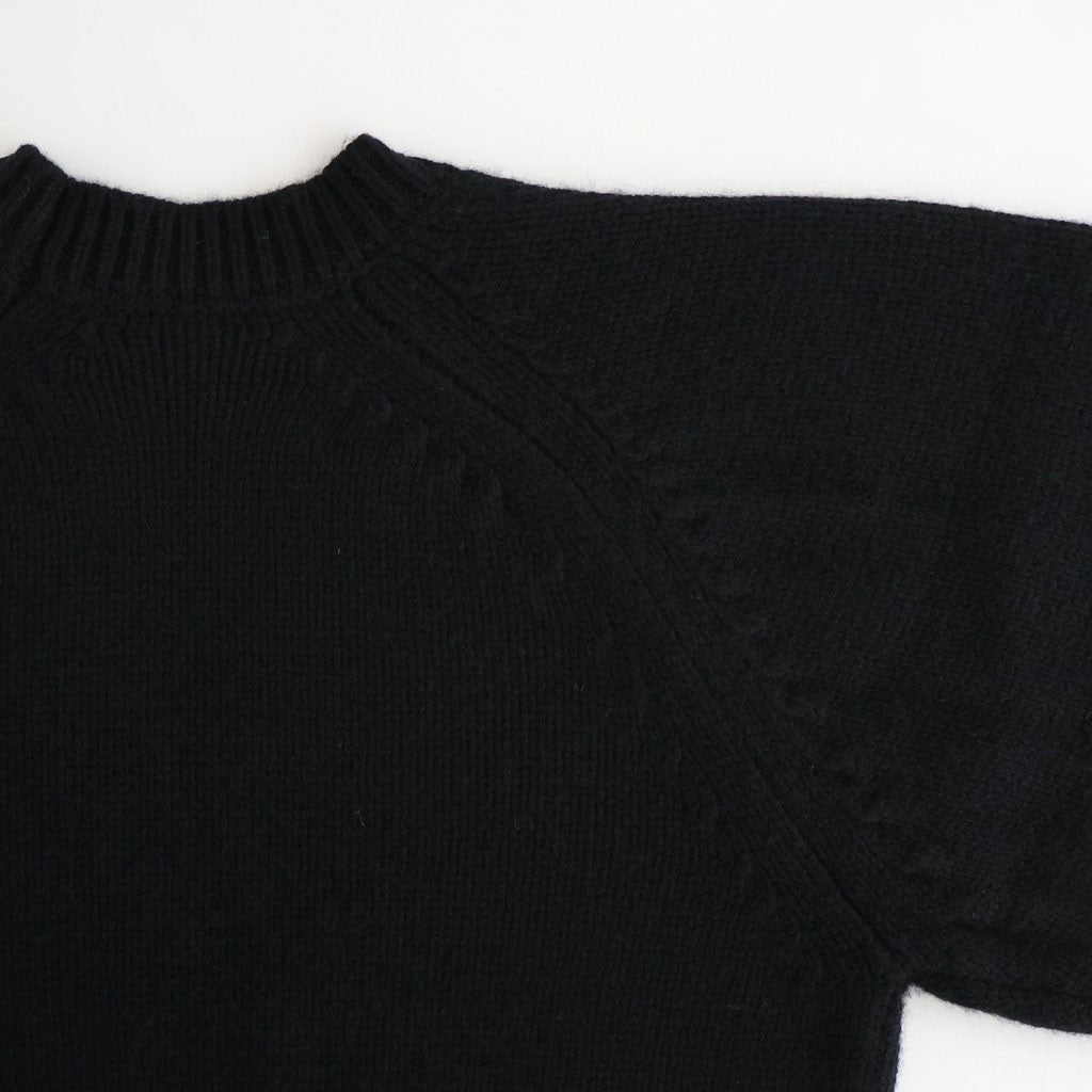 Wool 100% Raglan Knit #BLK [12520520]