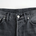Selvage Denim Five Pocket Wide Straight Pants #BLACK LIGHT FADE [GU263-40059LB]
