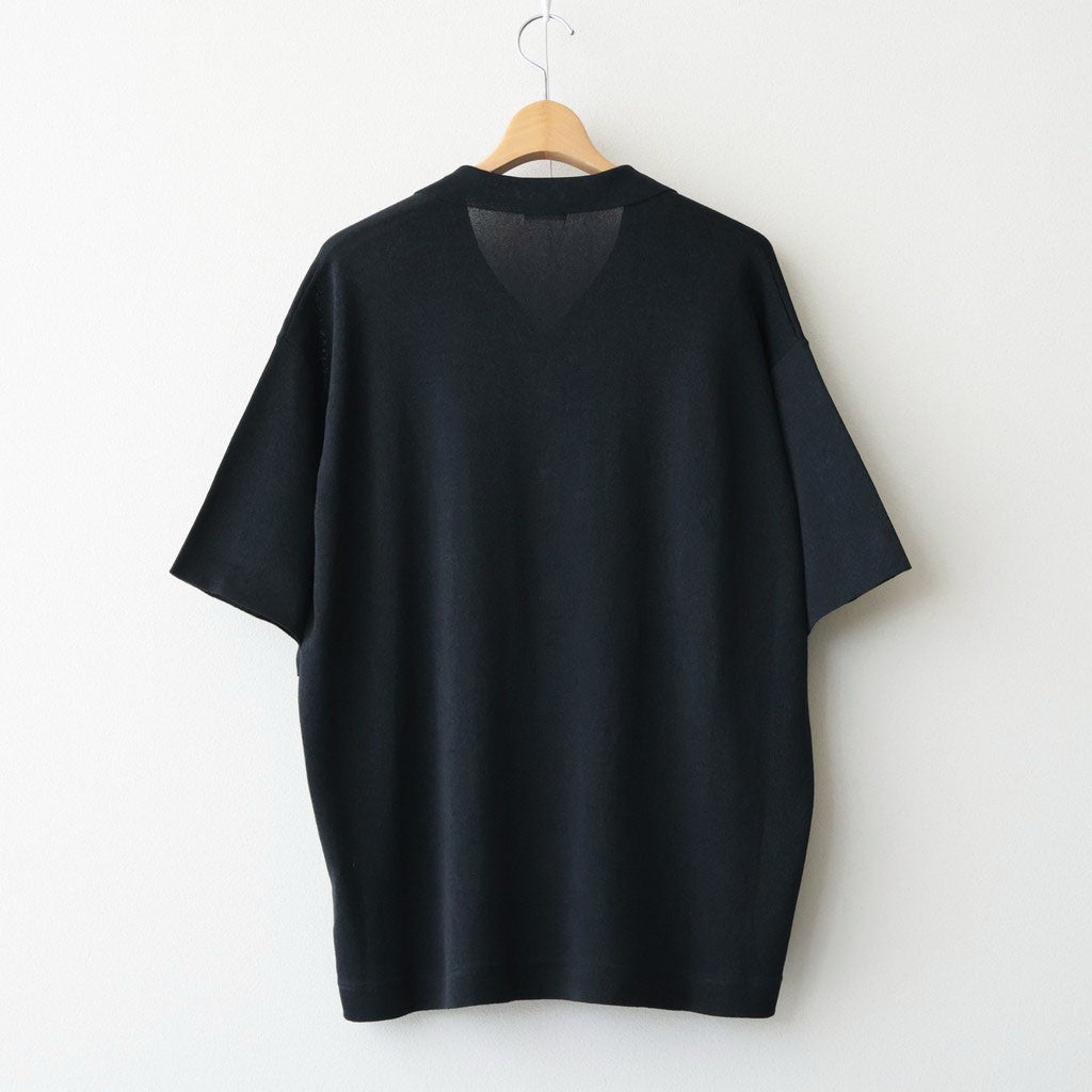 Washi Open Collar S/S Shirt #BLACK [2601-017] - ciacura 三重県