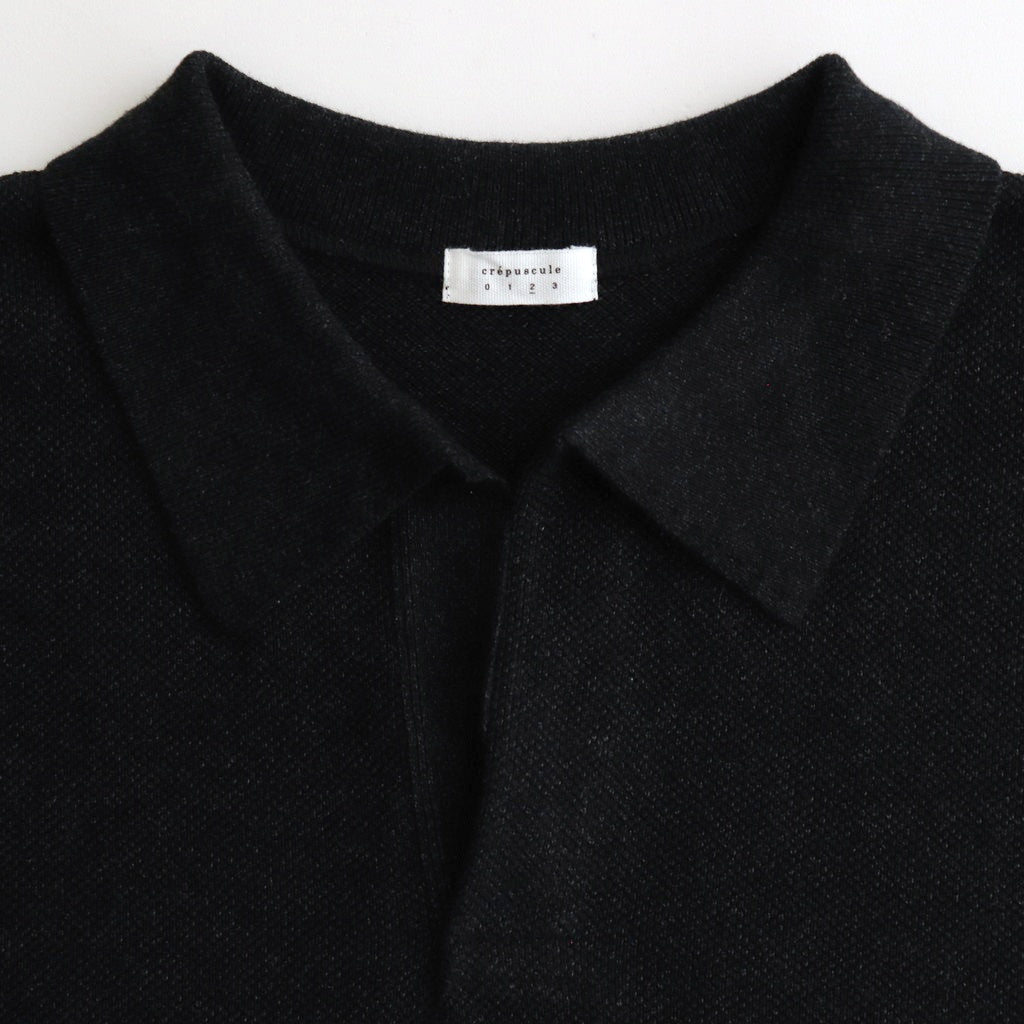 Moss Stitch Polo #Black [2501-011]