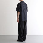 EMBROIDAREY OPEN COLLAR SHIRT #BLACK [YK25SS0938SH]