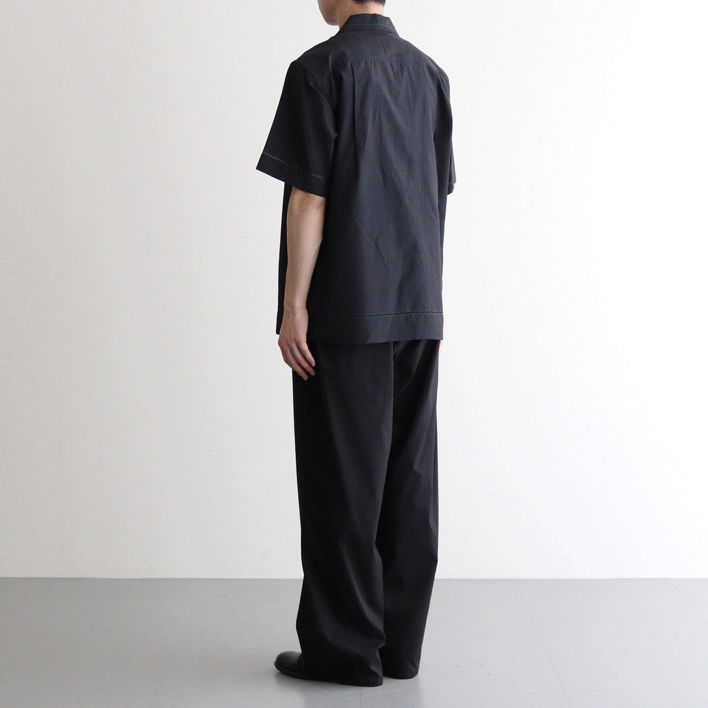 EMBROIDAREY OPEN COLLAR SHIRT #BLACK [YK25SS0938SH]