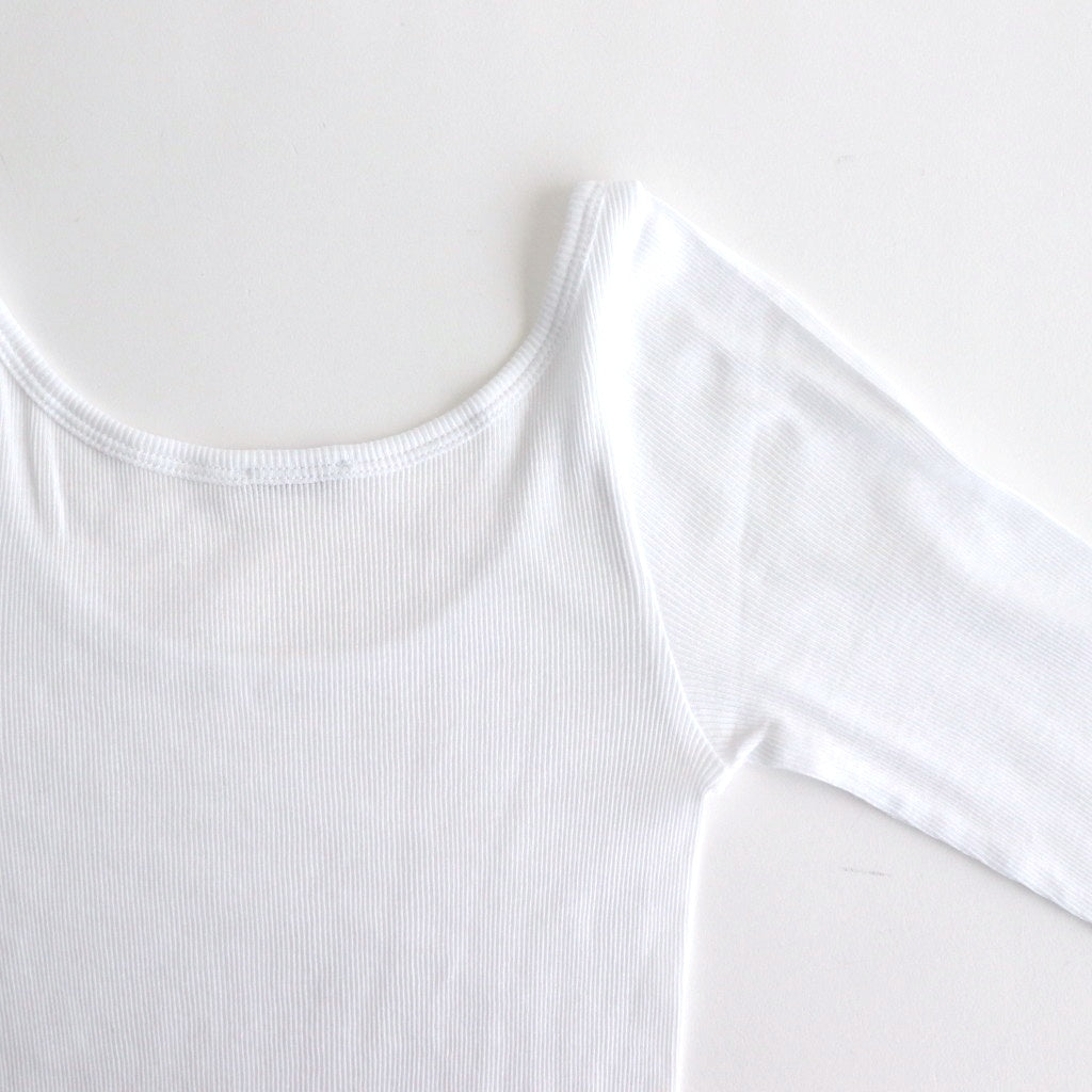 COMPACT RIB LONG SLEEVE T-SHIRT #WHITE [KKAGGM0021]