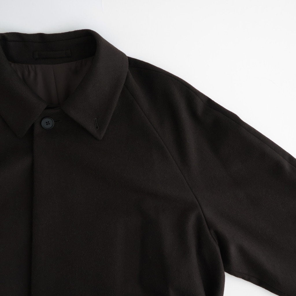 WOOL CASHMERE RAGLAN SLEEVE BALMACAAN COAT #DARK BROWN [ST.1535]