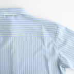 SUPER FINE WOOL STRIPE SHIRT #SAX BLUE LIME STRIPE [A26SS02WW]