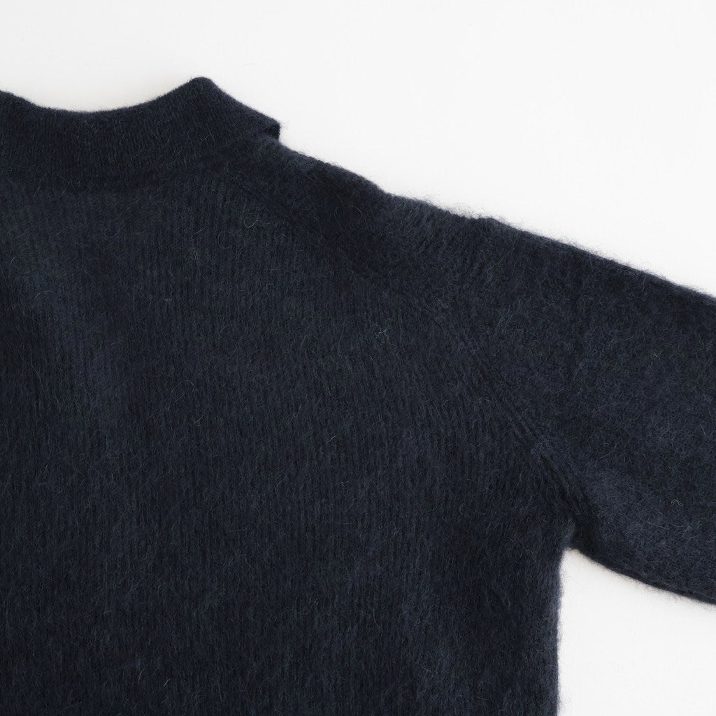 BABY SURI ALPACA SHEER KNIT SKIPPER POLO #NAVY [A26AP04AK]