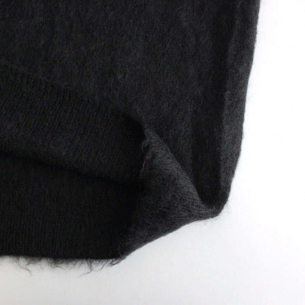 BRUSHED SUPER KID MOHAIR KNIT P/O #INK BLACK [A24AP03KM]