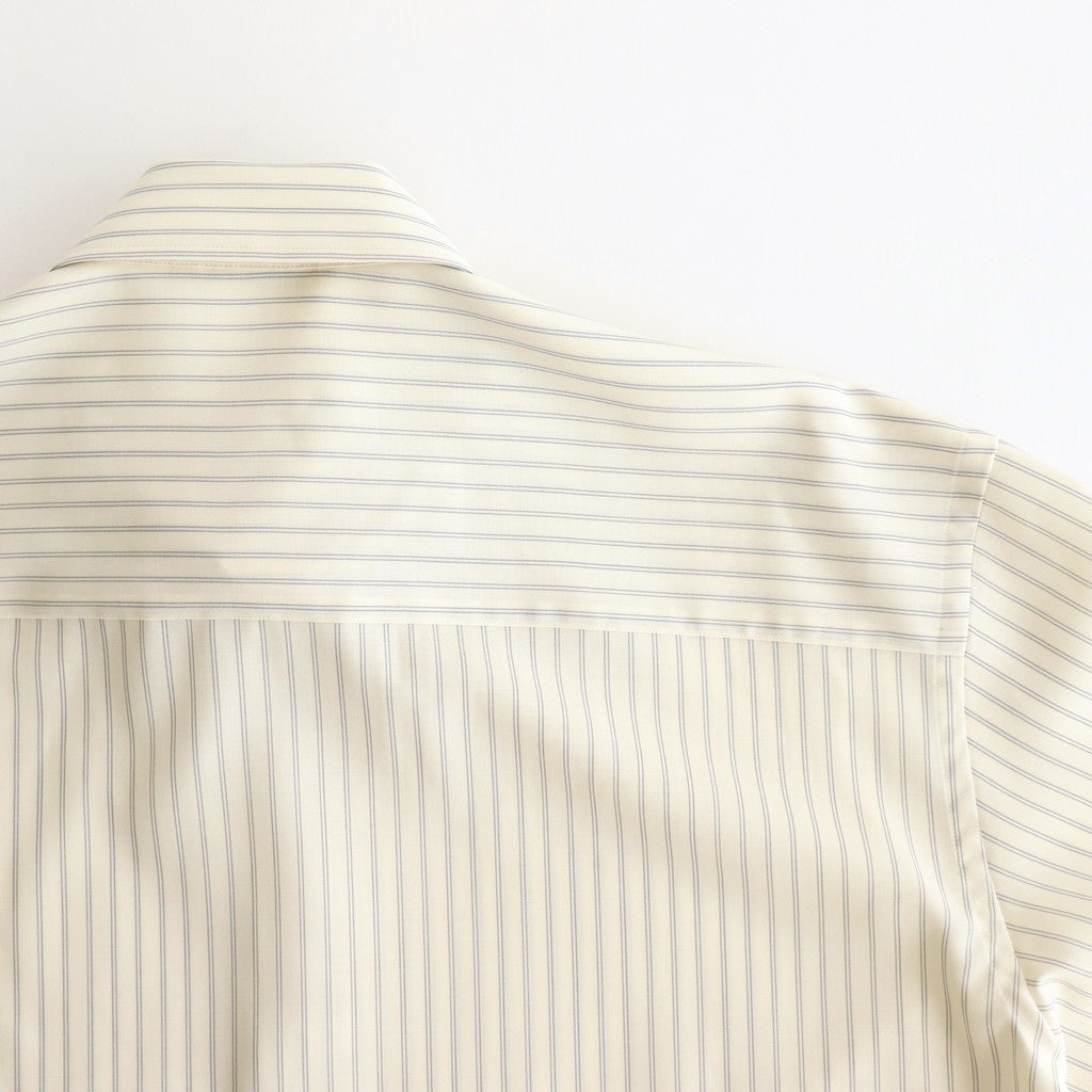 SUPER FINE WOOL STRIPE SHIRT #IVORY STRIPE [A25SS02WW]