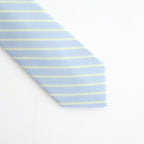 SUPER FINE WOOL STRIPE TIE #SAX BLUE STRIPE [A26ST03WW]