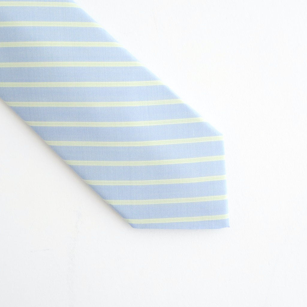 SUPER FINE WOOL STRIPE TIE #SAX BLUE STRIPE [A26ST03WW]