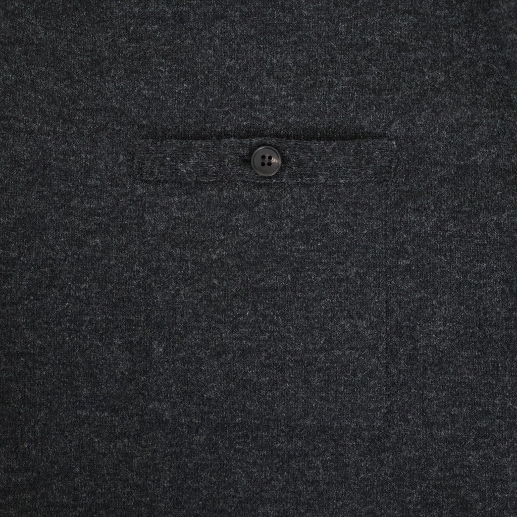 HIGH TWIST WOOL KNIT V-NECK P/O #CHARCOAL [A26AV04CK]