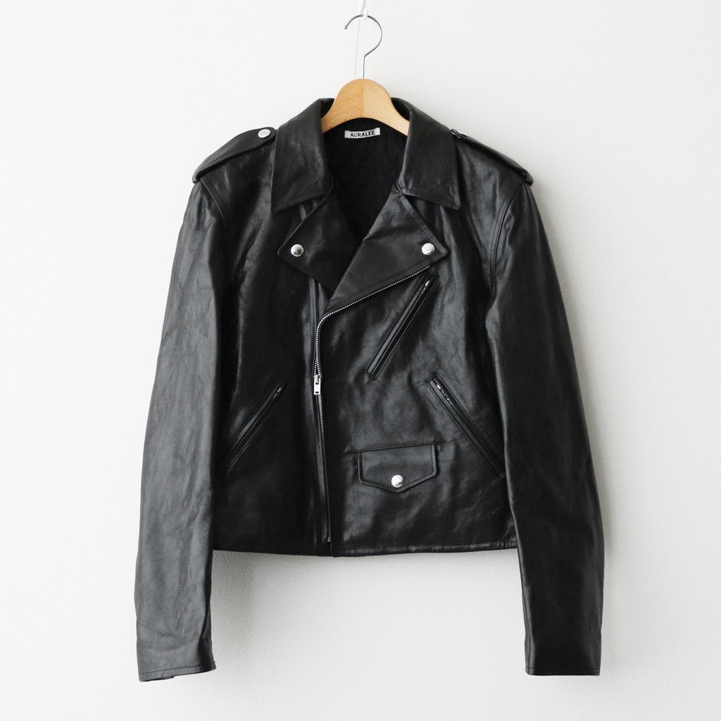 LAMB LEATHER RIDERS JACKET #BLACK [A25AB02WX]