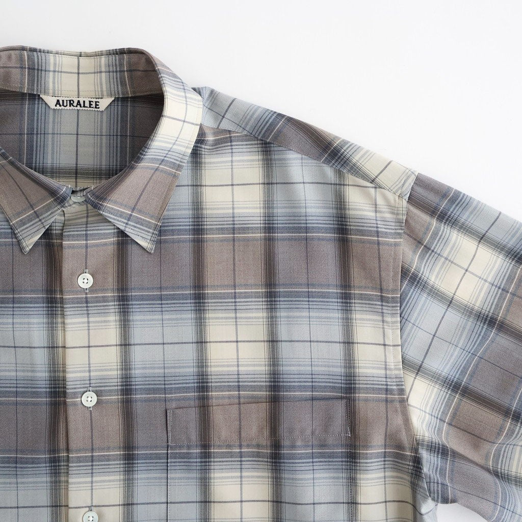 SUPER LIGHT WOOL CHECK SHIRT #BLUE GRAY CHECK [A26SS01LC]