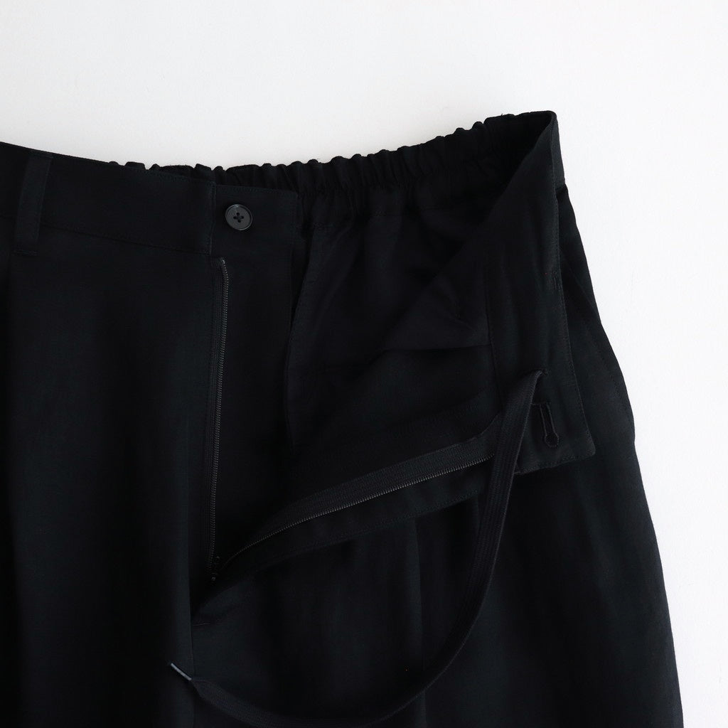 VIS/LI TWILL WIDE EASY TROUSERS #BLACK [ST.1156]
