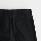 LIGHT WOOL MAX GABARDINE TWO-TUCK SLACKS #TOP BLACK [A26AP03MG]