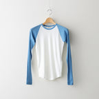 SUPER HIGH GAUGE SHEER RIB RAGLAN P/O #WHITE × BLUE [A26SP06HF]