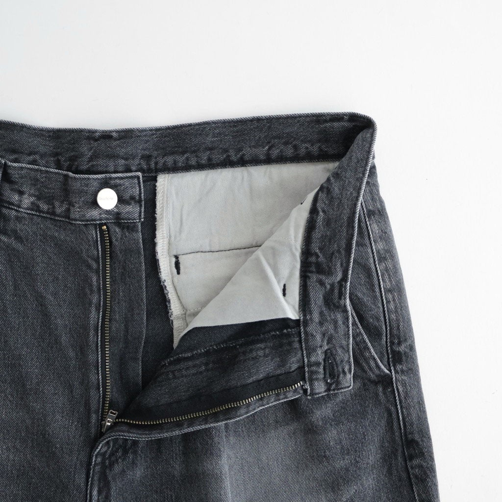 Selvage Denim Two Tuck Pants #BLACK LIGHT FADE [GU263-40061LB]