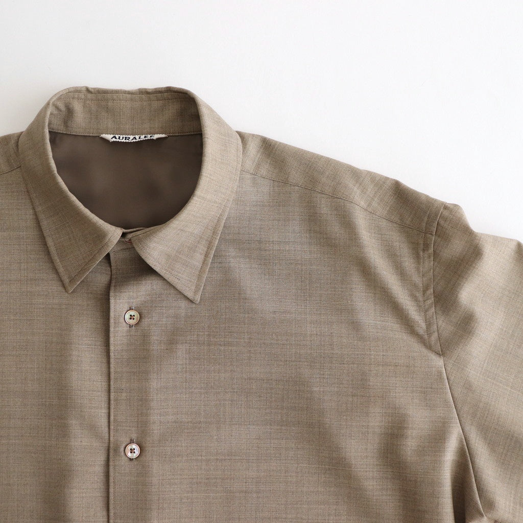 SUPER FINE TROPICAL WOOL SHIRT #TOP LIGHT BROWN [A25SS01WT]
