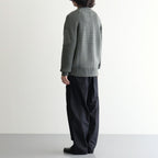 BATONER ウール梳毛片畔 ジップカーディガン #KHAKI [HR-N003-051]