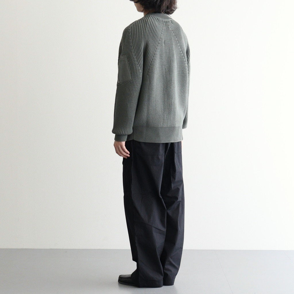 BATONER ウール梳毛片畔 ジップカーディガン #KHAKI [HR-N003-051]