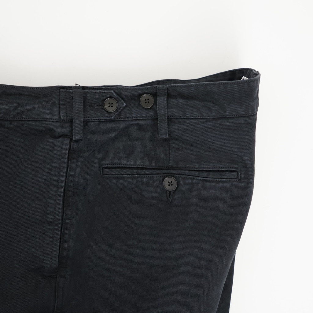 GARMENT-DYED FINX CHINO ONE-TUCK WIDE PANTS #BLACK [A26AP01CP]