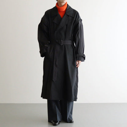 DETACHABLE WIDE TRENCH COAT #BLACK [YK24FW0736C]