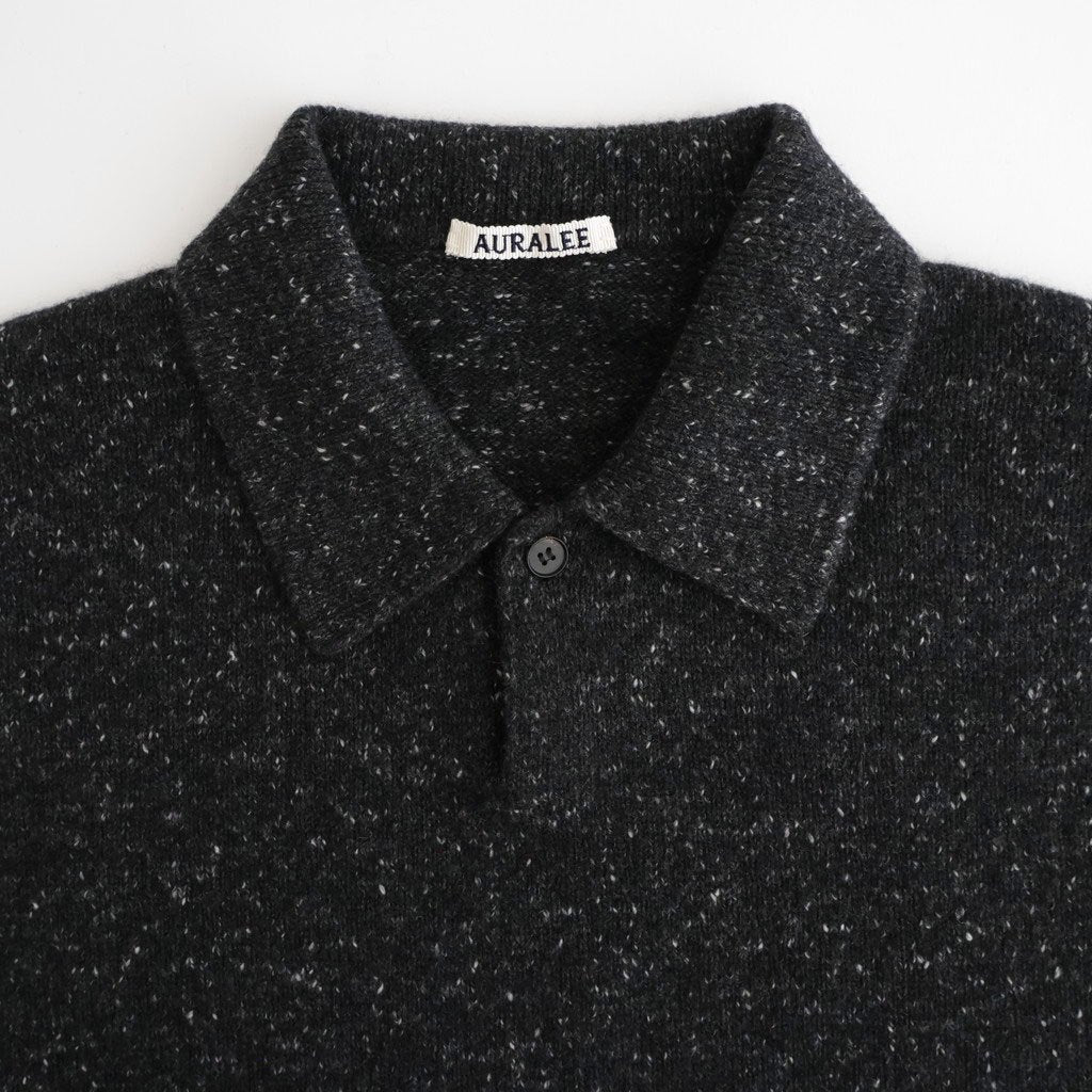 CASHMERE NEP KNIT POLO #MIX BLACK [A26AP02NE]
