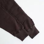 綿裏毛 製品洗丸首スウェット #BROWN [HP-T014-051]