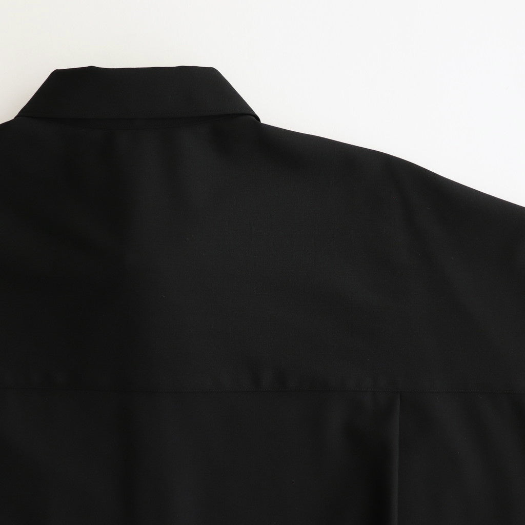Extra Fine Wool L/S Oversized Regular Collar Shirt #BLACK [GM251-50092B]