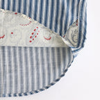 綿ツイルストライプ×綿タイプライター S/Sシャツ #BLUE [HO-B019-051]