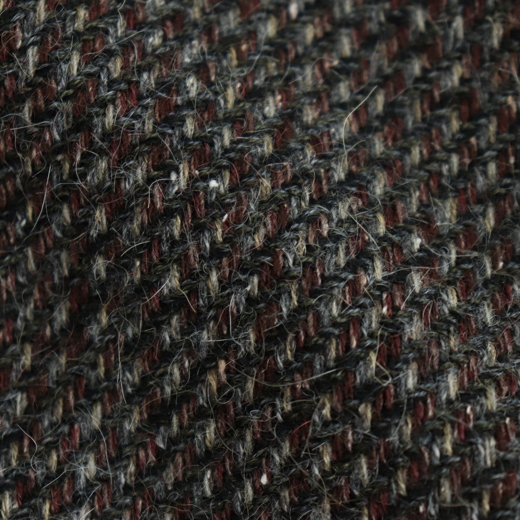 ALPACA WOOL SILK TWEED SOUTIEN COLLAR COAT #GRAY BROWN HAIRLINE [A25AC01LS]