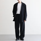WOOL/CASHMERE FLEECE SINGLE BREASTED JACKET #BLACK [ST.1268]
