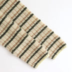 SHETLAND WOOL CASHMERE RIB KNIT BOAT-NECK P/O #BEIGE STRIPE [A25AP03SB]