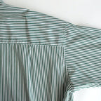 Broad L/S Oversized Regular Collar Shirt #GREEN STRIPE [GM234-50001STB]