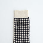 GINGHAM CHECK SOCKS #BLACK [R1506-SS26]