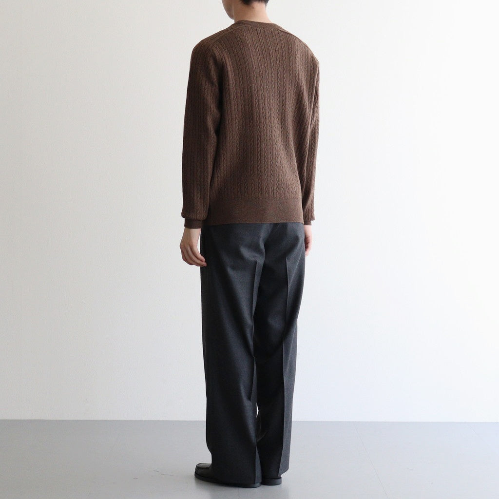 SUPER FINE WOOL ARAN KNIT P/O #BROWN [A25AP02WA]