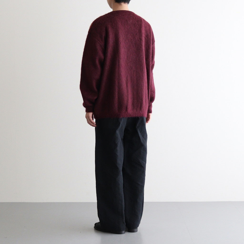 SQUARE PANNEL MOHAIR CARDIGAN #BURGUNDY [YK23FW0590S]