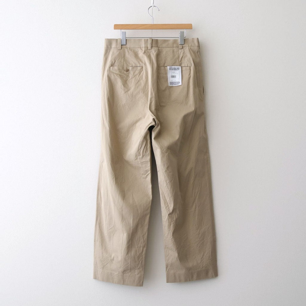 Chino Trousers - Two Tuck Straight #KHAKI [11061601]