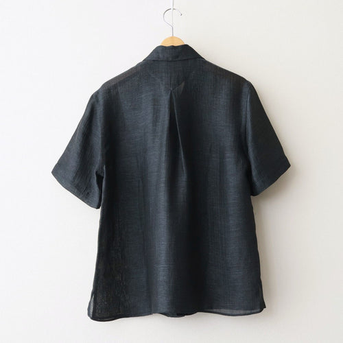 Rayon & Linen Sheer Shirt - Vintage Fabric #Black [OFH010SH32]