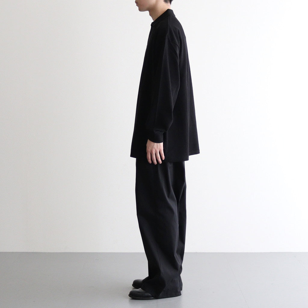 Cotton Pique Jersey L/S Skipper Polo #BLACK [GM251-70056]