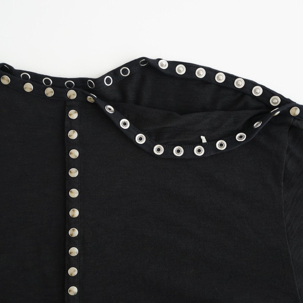 PEARL BUTTON TEE #BLACK [26330906]