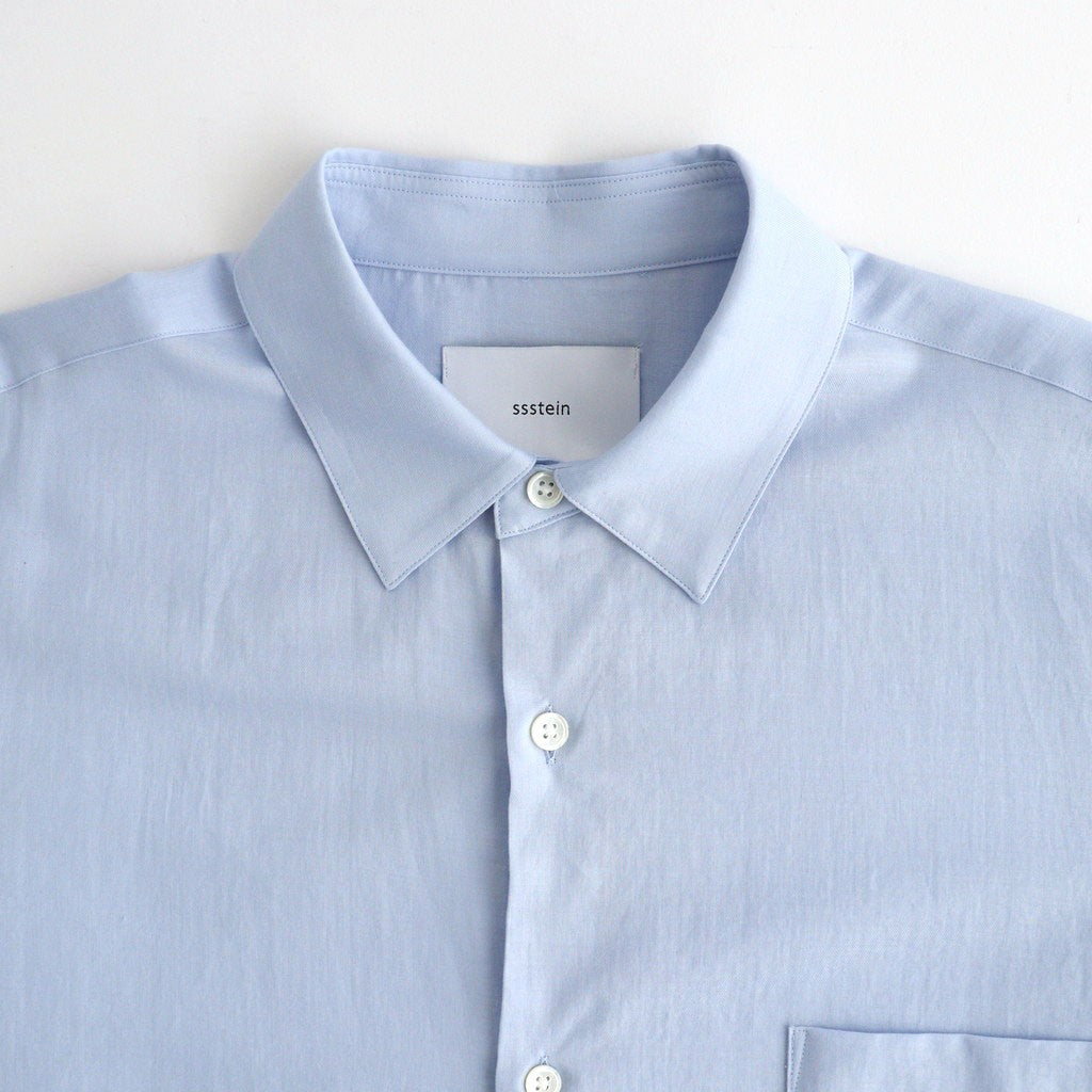 COTTON SILK OVERSIZED LS SHIRT #SAX [ST.1666]