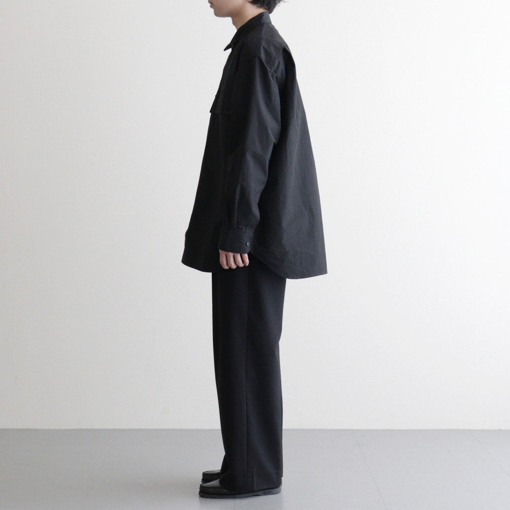 綿ナイロンウェザー L/S シャツ #BLACK [HQ-B013-051]