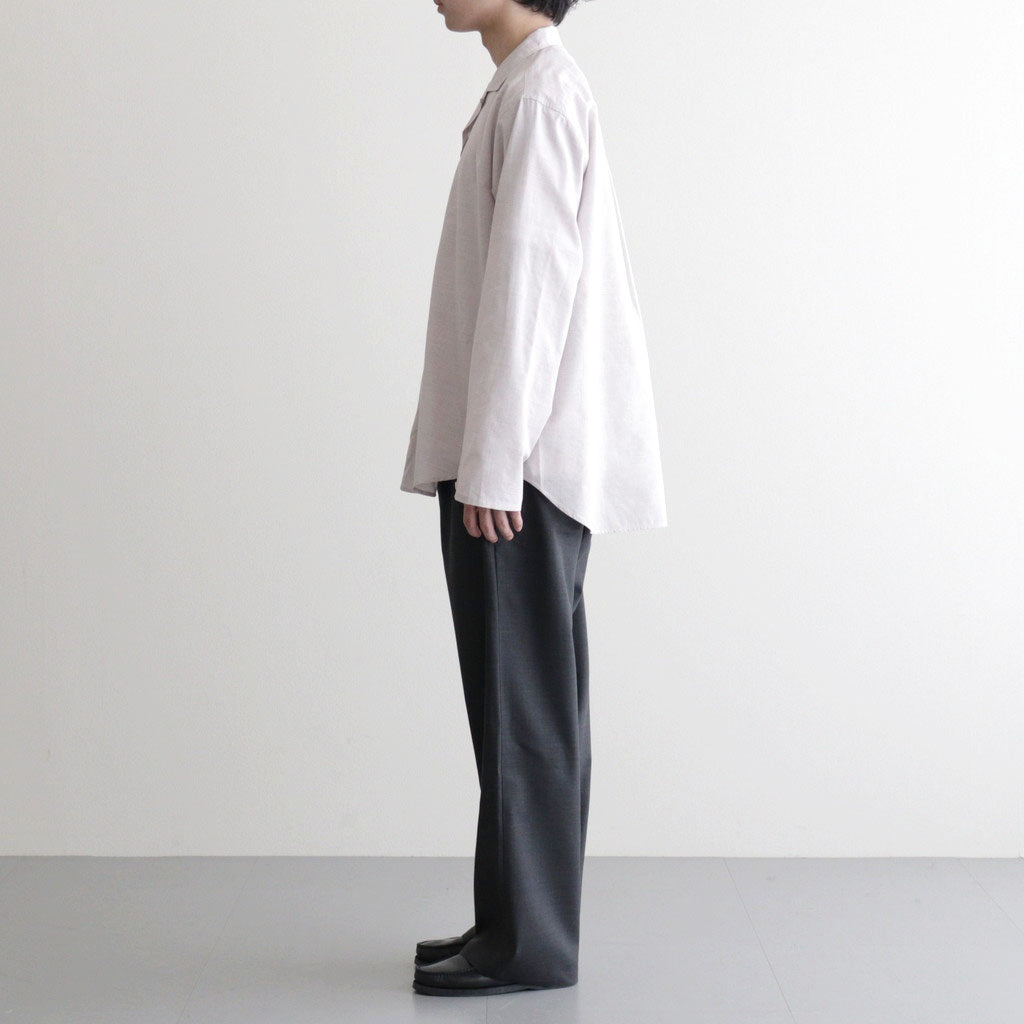 Cotton & Lyocell Lounge Shirt #White & Burgundy Plaid [OFH010SH22]