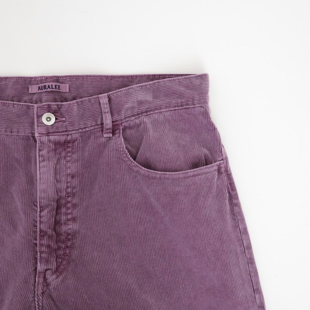 GARMENT-DYED FINX CORDUROY 5P WIDE PANTS #DUSTY PURPLE [A26AP01FX]